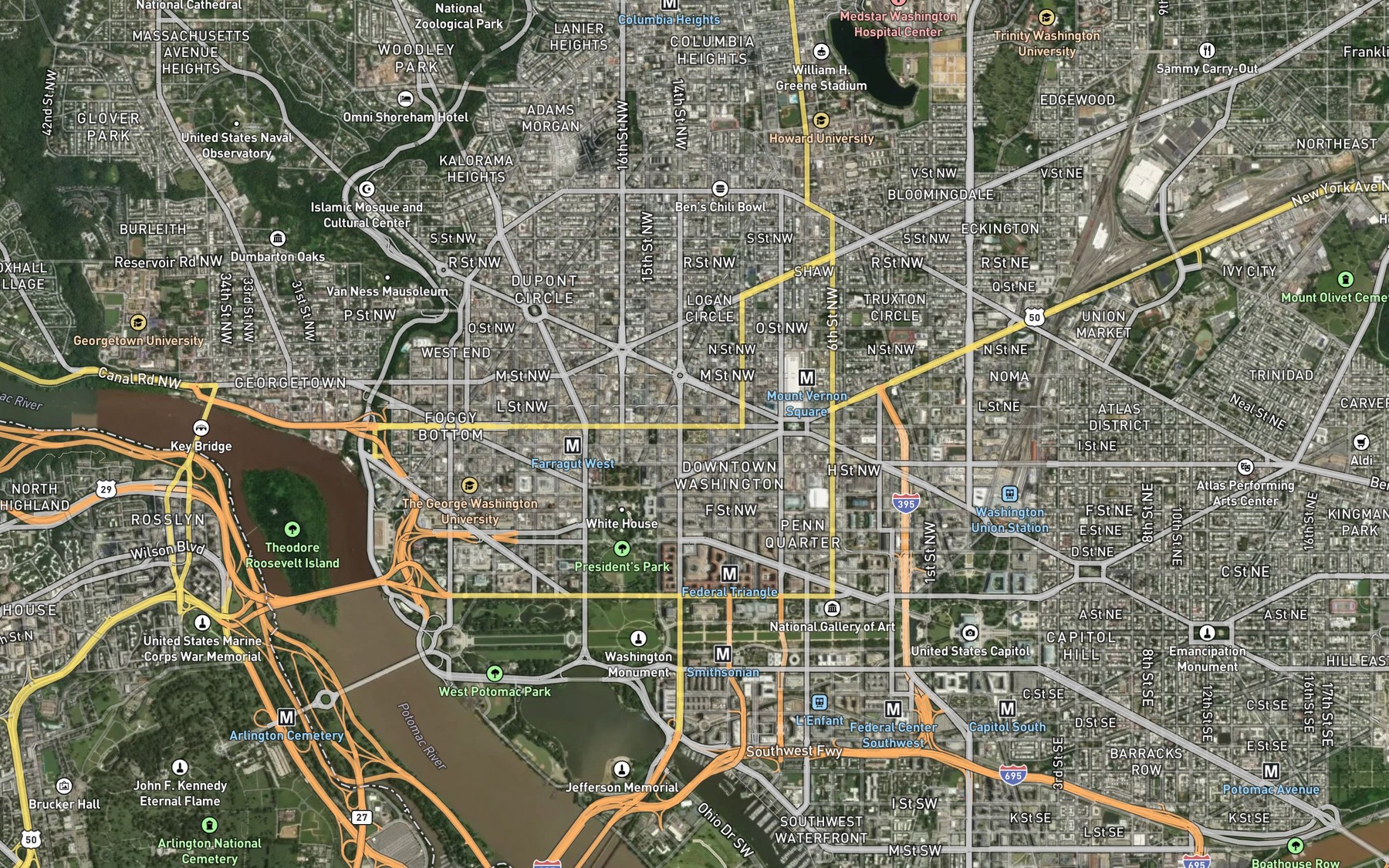Satellite map of the Franklin Park Springs (historical)