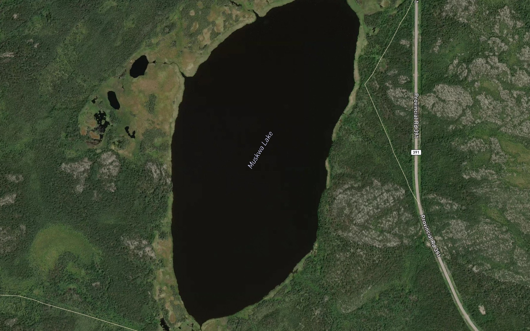Satellite map of the Muskwa Lake