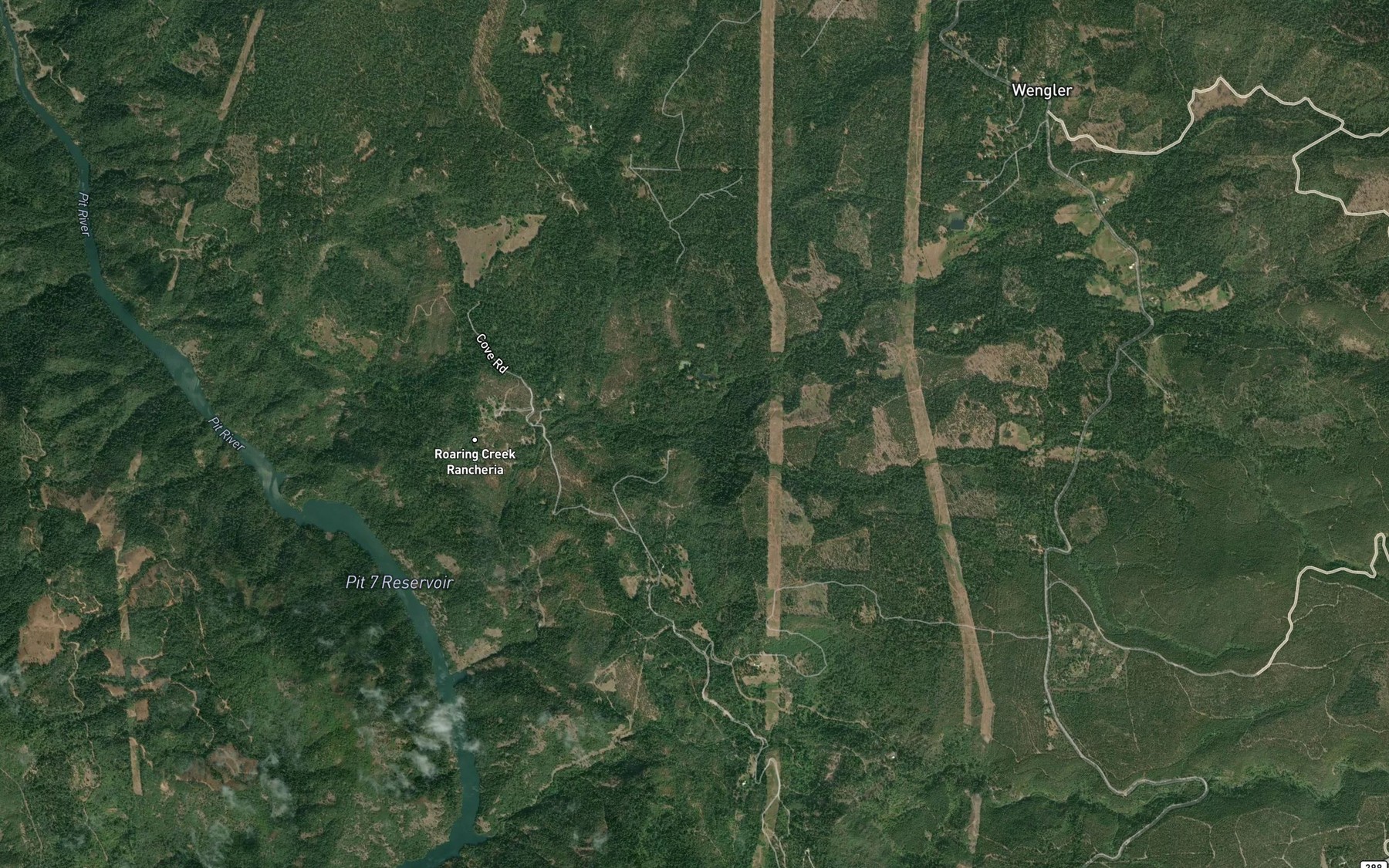 Satellite map of the Hall Creek