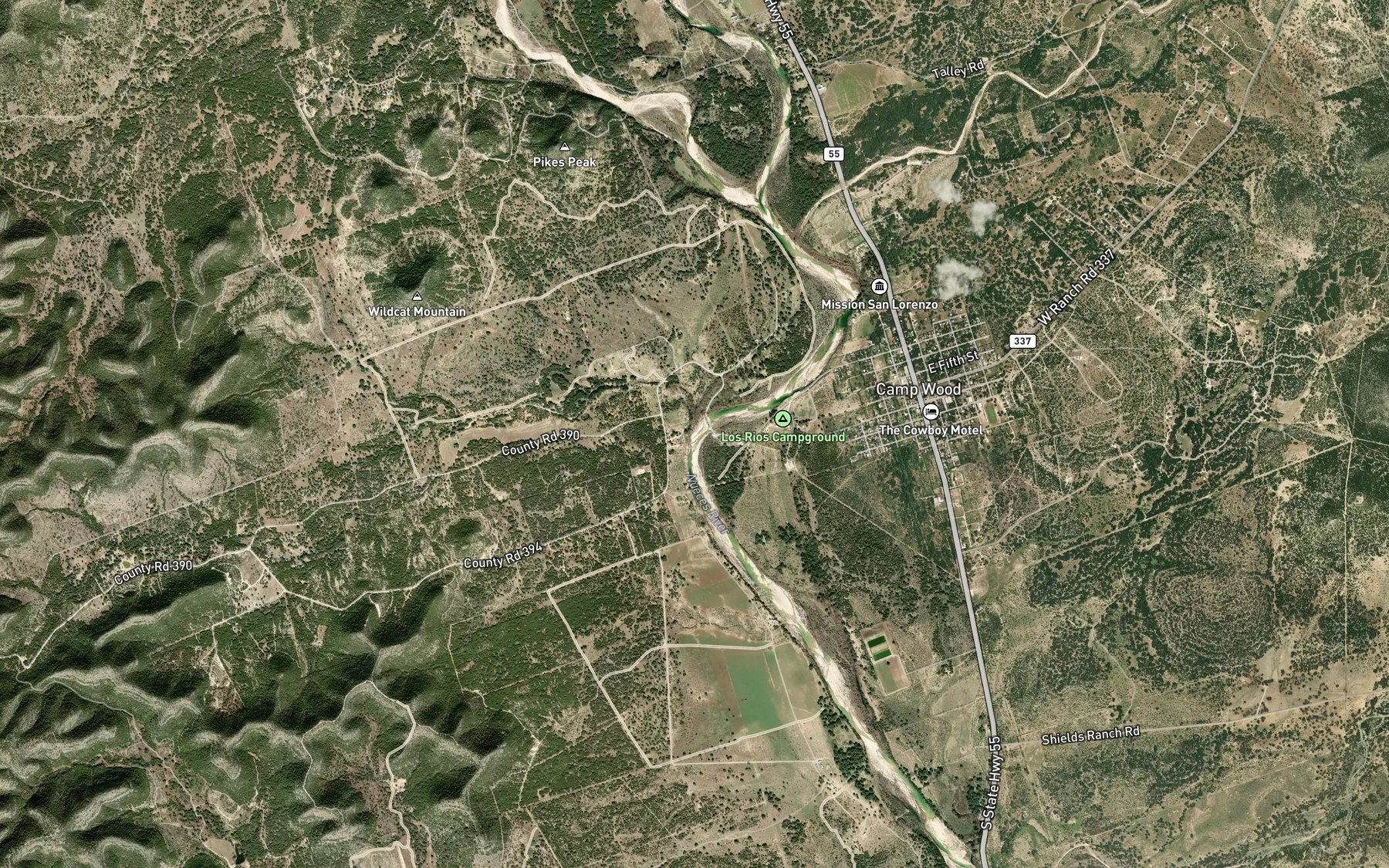Satellite map of the Miller Creek