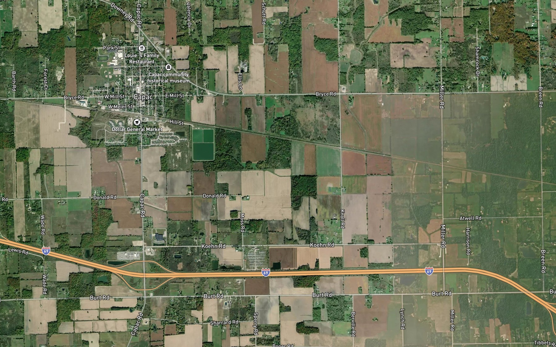 Satellite map of the Lemon Drain