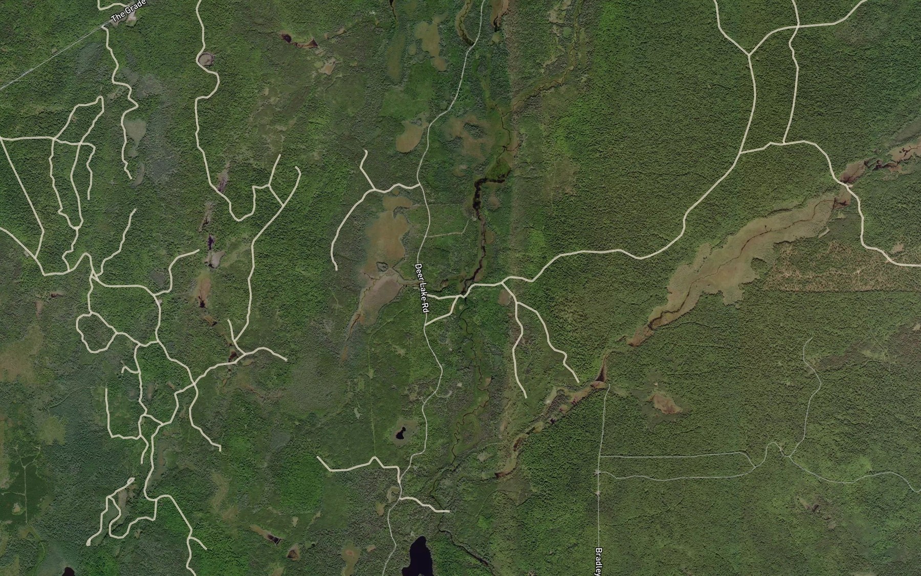 Satellite map of the Camp Eight Creek