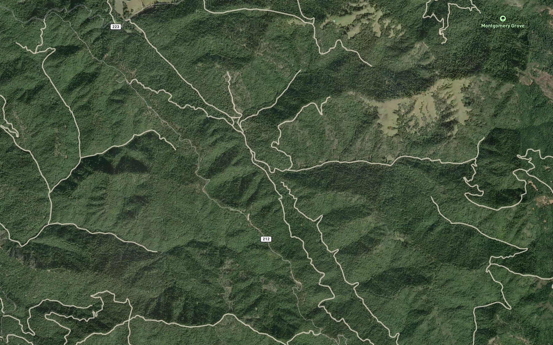 Satellite map of the Gates Creek