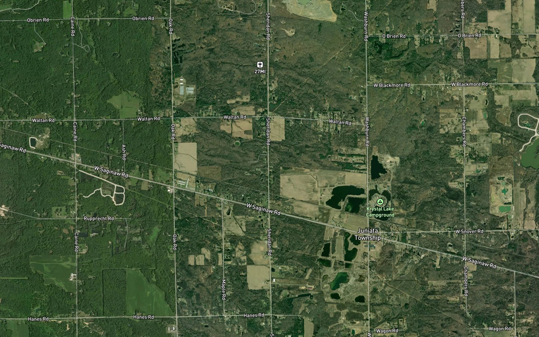 Satellite map of the Vassar and Fremont Drain
