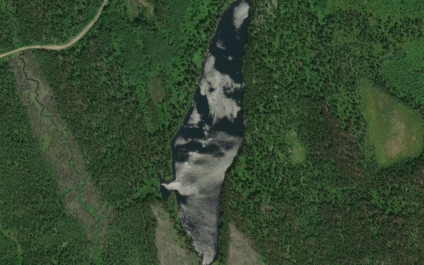 Satellite map of the Lac Cantenac