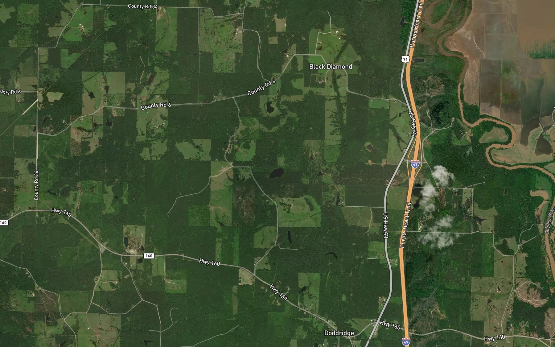 Satellite map of the Westmoreland Lake