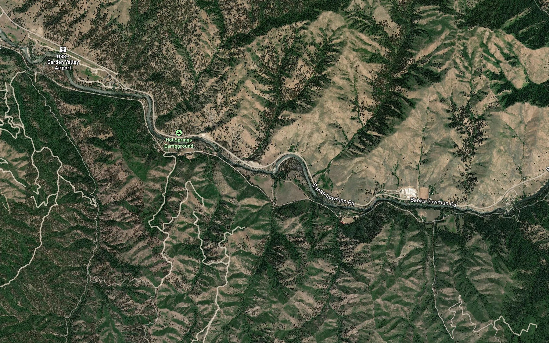 Satellite map of the Bunch Creek