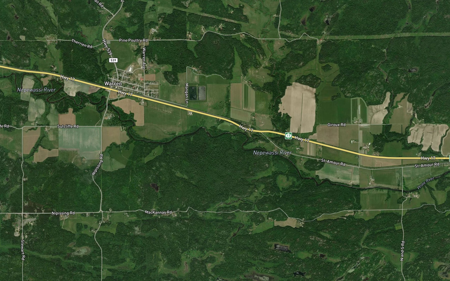 Satellite map of the Deer Creek