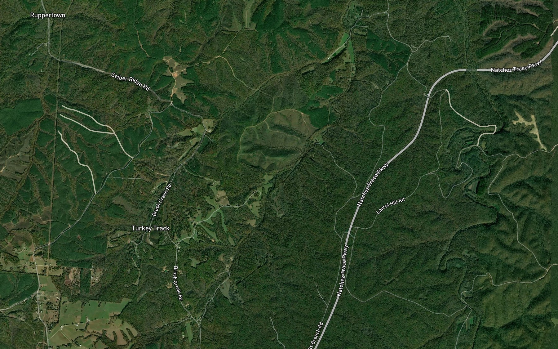 Satellite map of the Dry Branch