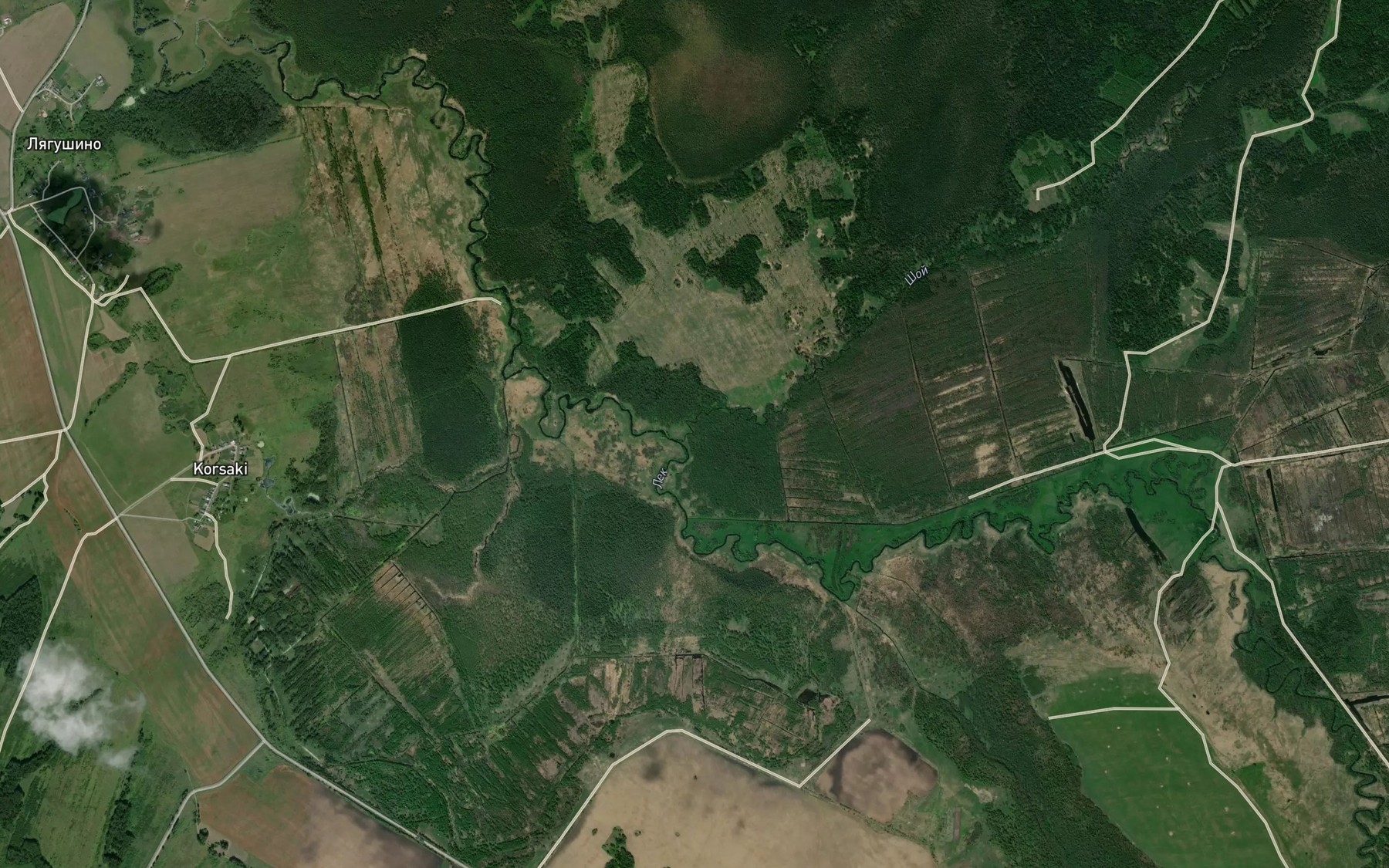 Satellite map of the Shoy