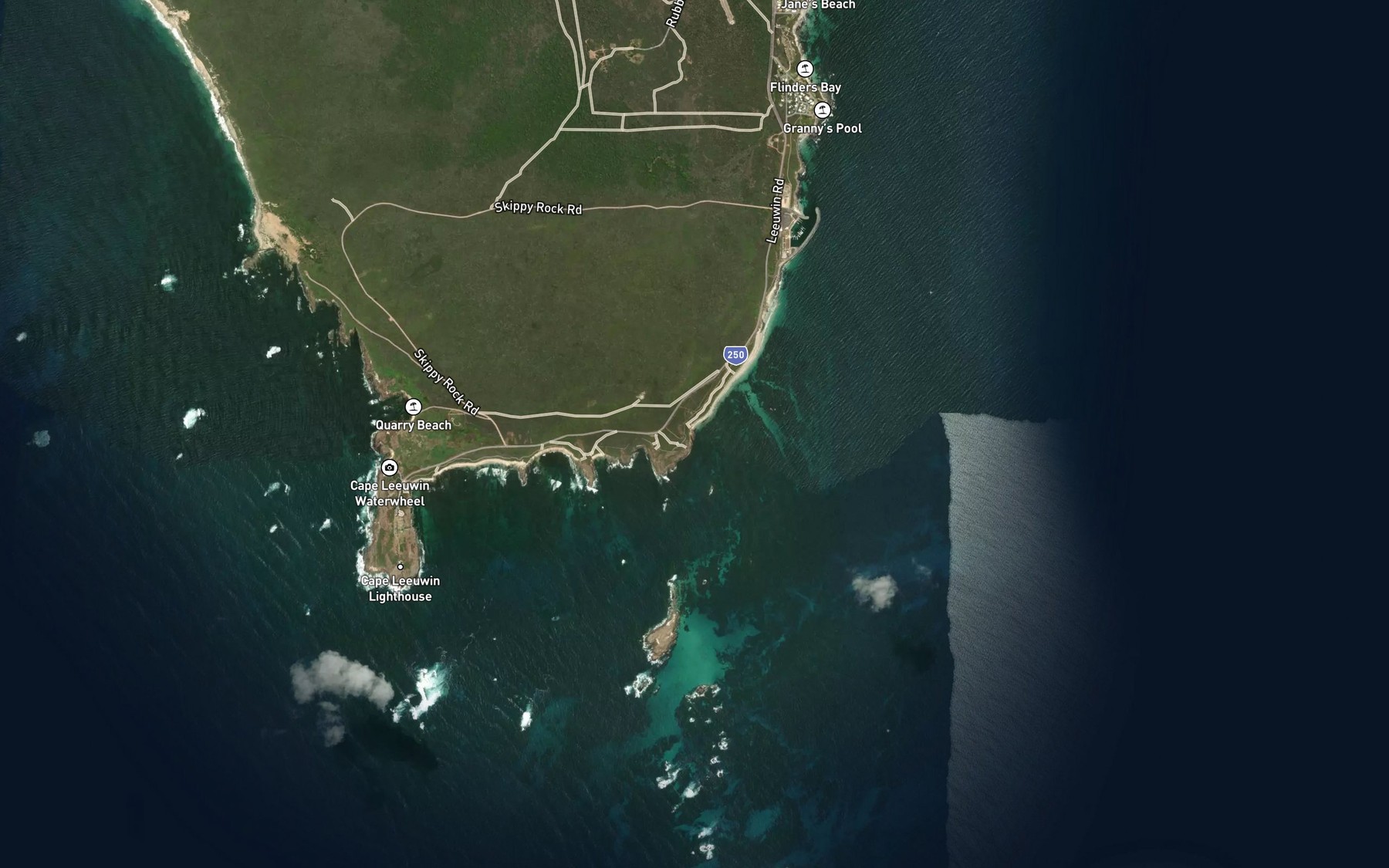 Satellite map of the Dead Finish Anchorage