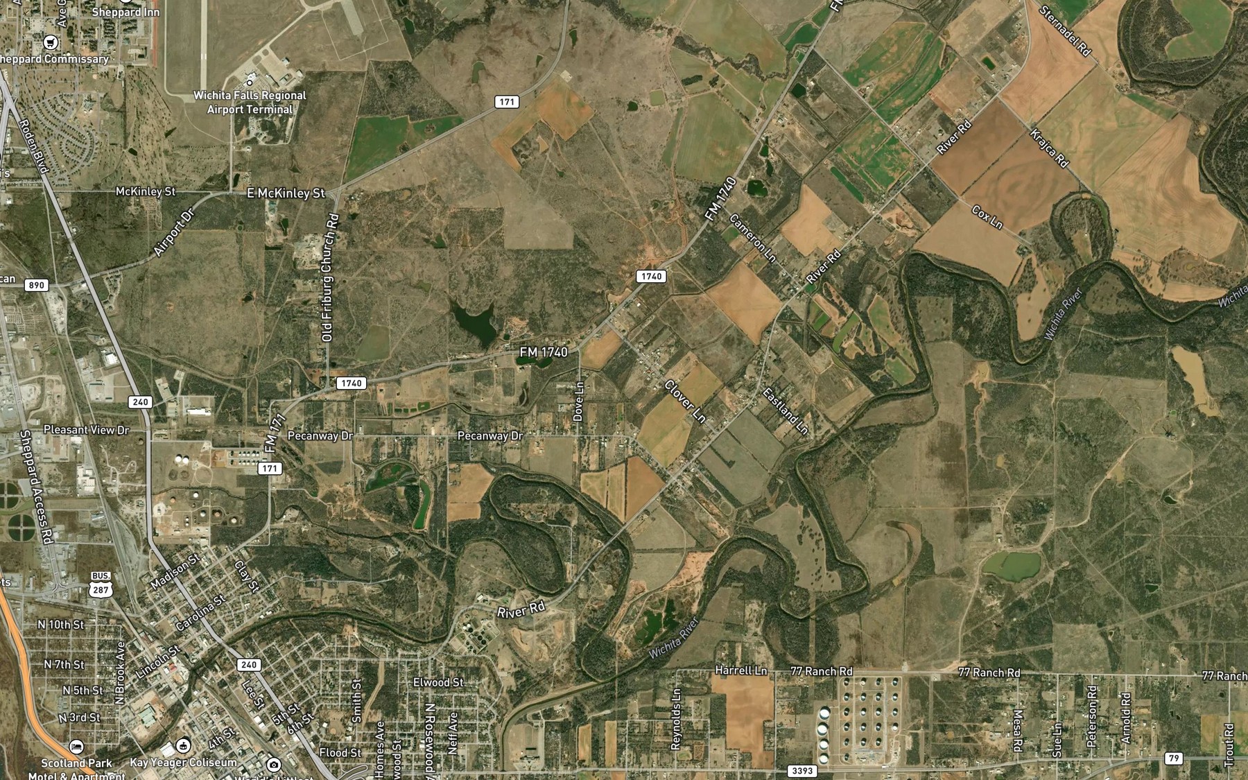 Satellite map of the W J Four Lateral