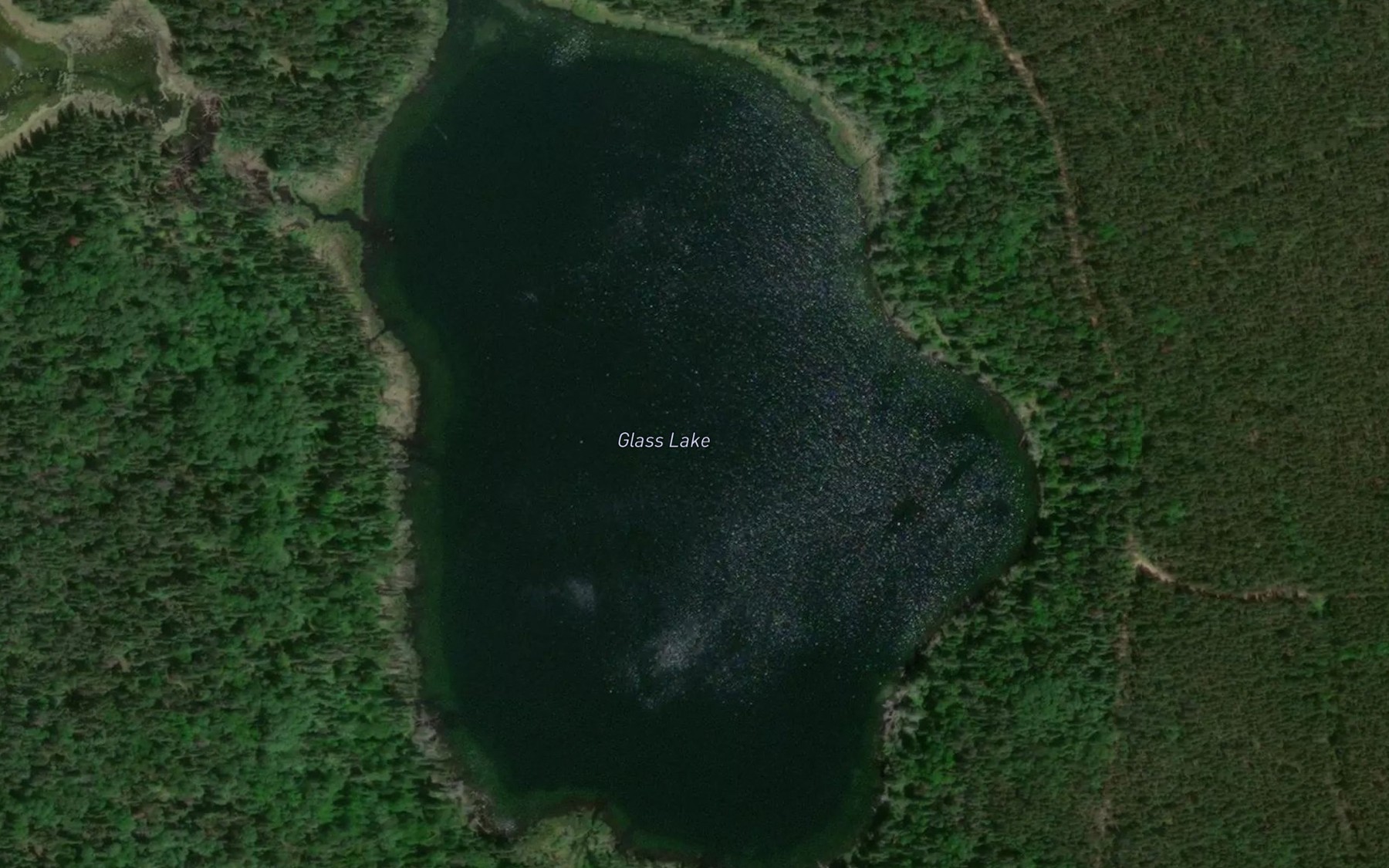 Satellite map of the Glass Lake