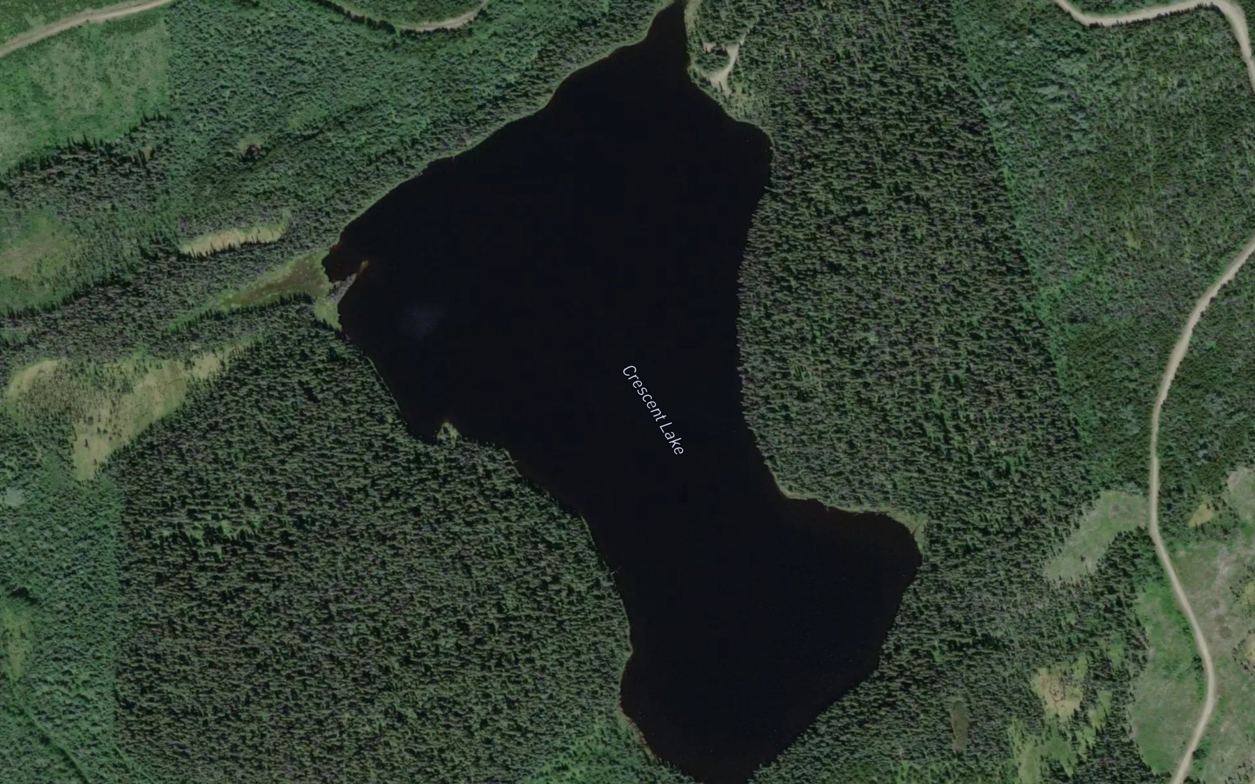 Satellite map of the Crescent Lake
