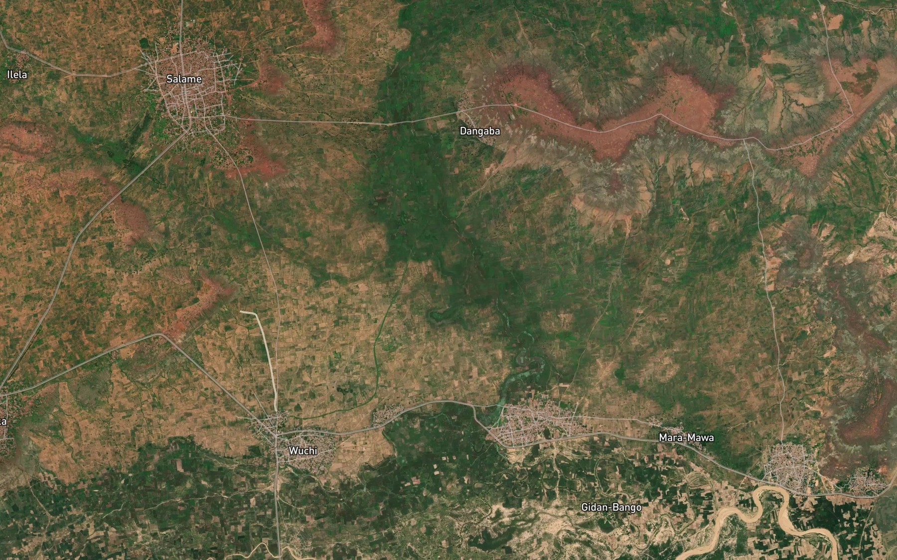 Satellite map of the River Danogaba