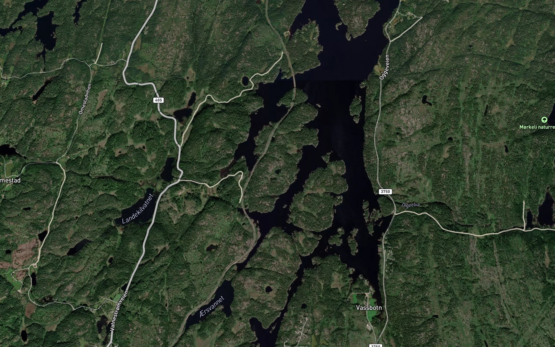 Satellite map of the Tvitjonnane