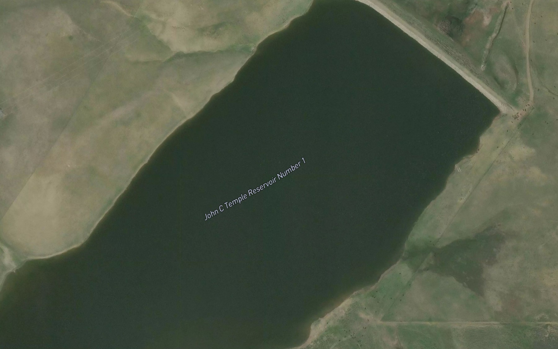 Satellite map of the John C Temple Reservoir Number 1