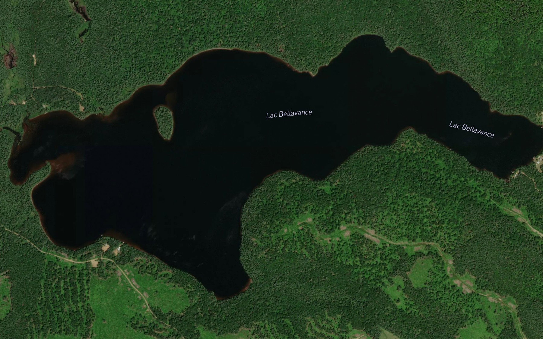 Satellite map of the Lac Bellavance