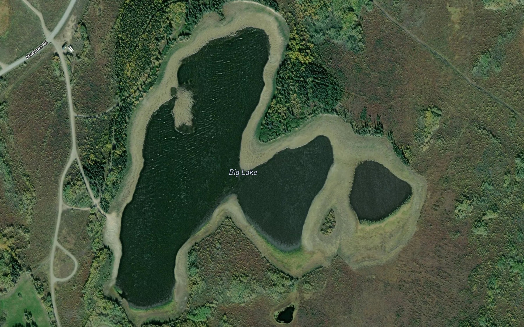 Satellite map of the Big Lake