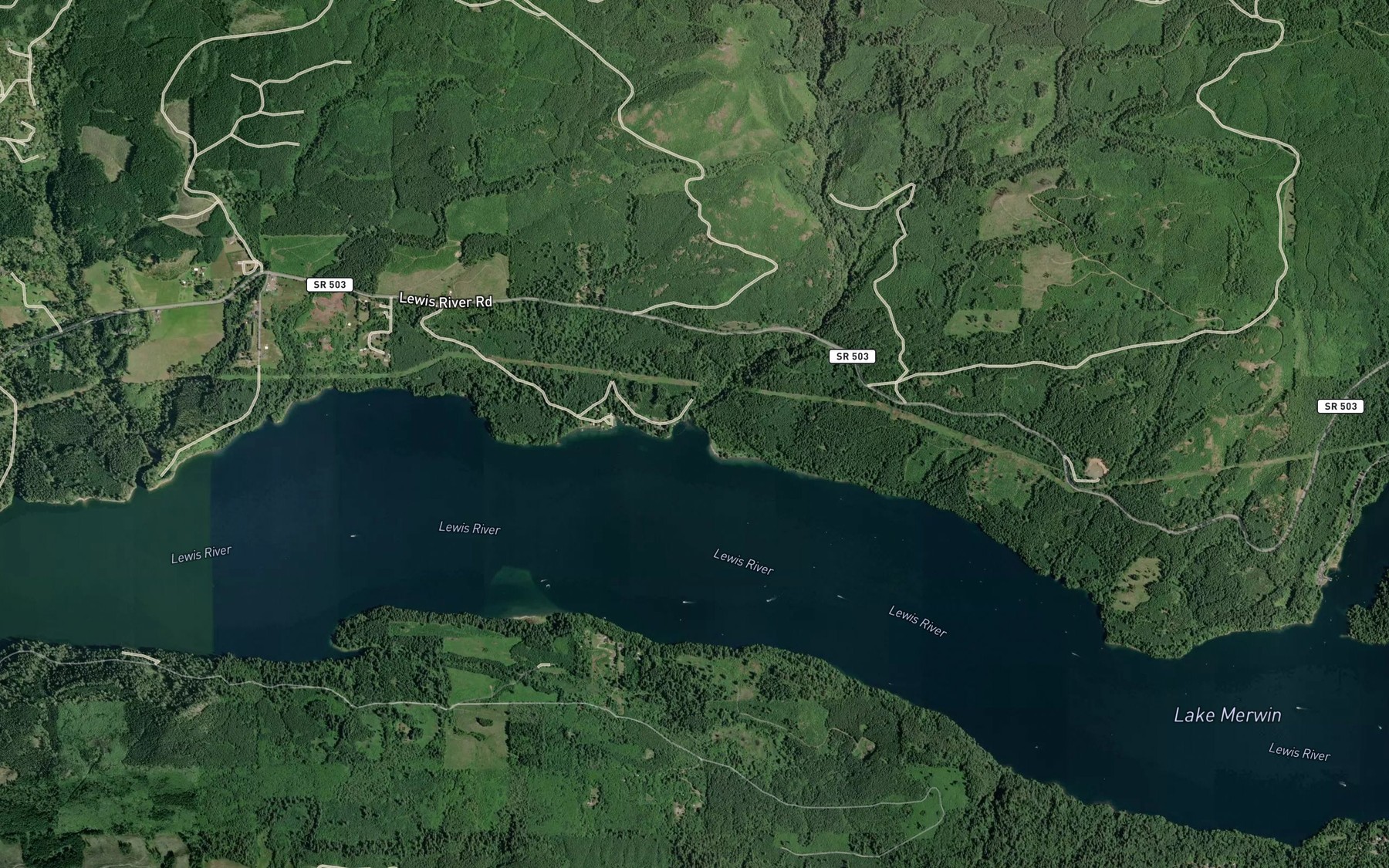 Satellite map of the Rock Creek