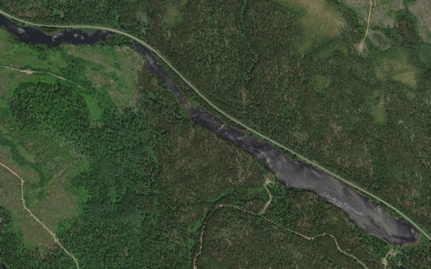 Satellite map of the Lac de la Palissade