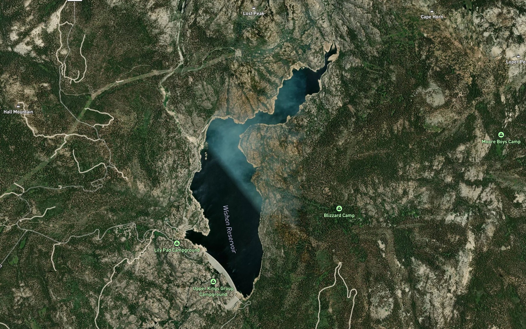 Satellite map of the Woodchuck Creek