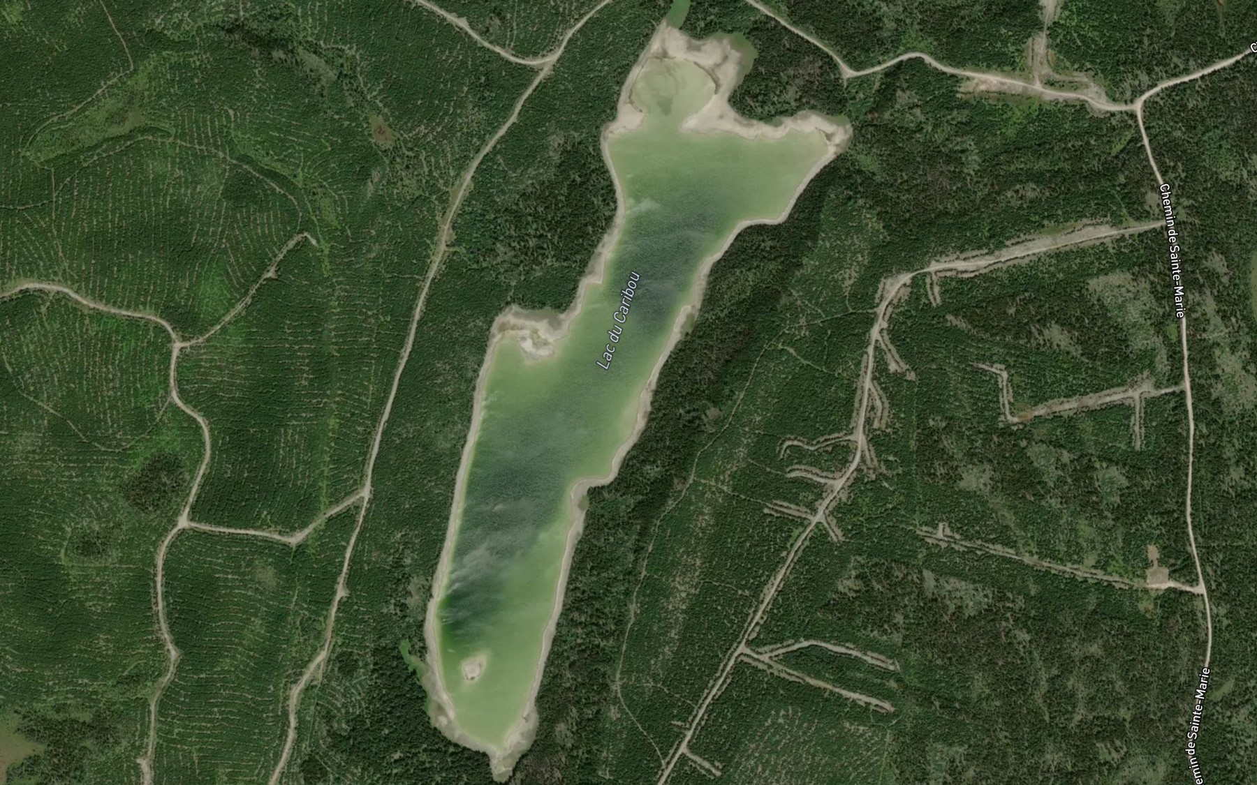 Satellite map of the Lac du Caribou