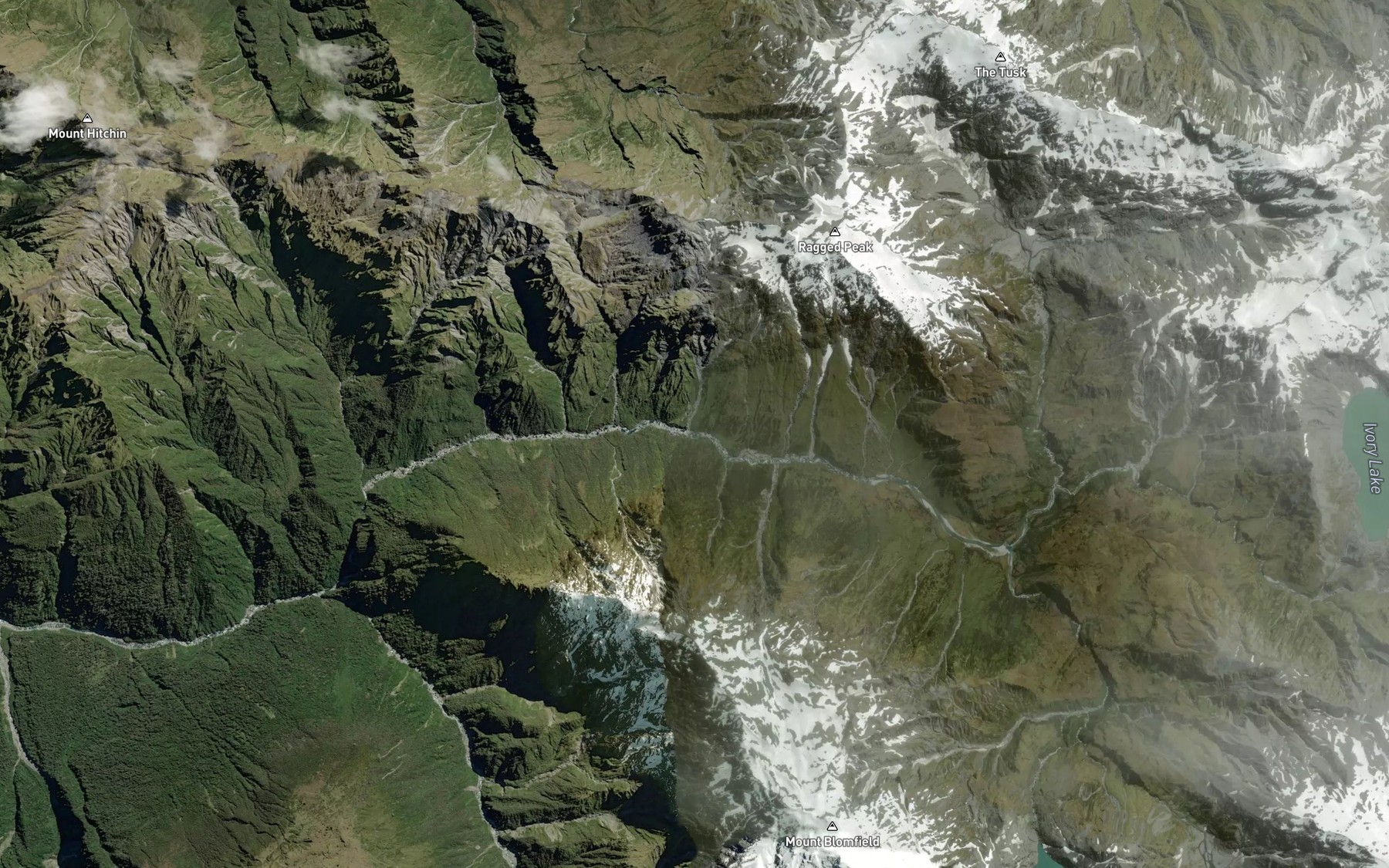 Satellite map of the Drain Off Creek