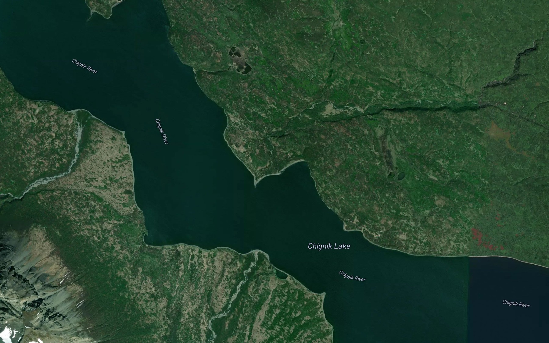 Satellite map of the Cucumber Creek