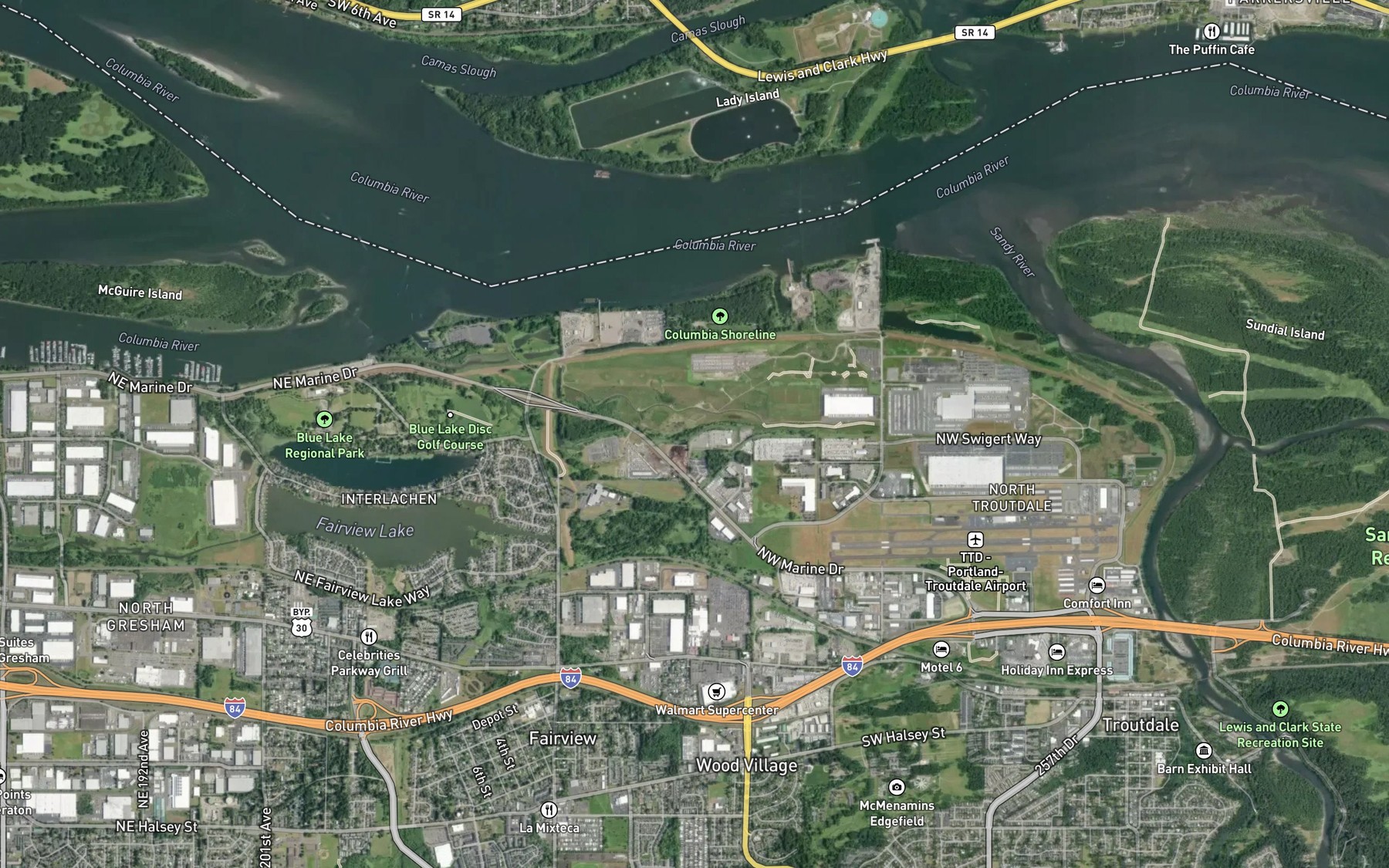 Satellite map of the Salmon Creek