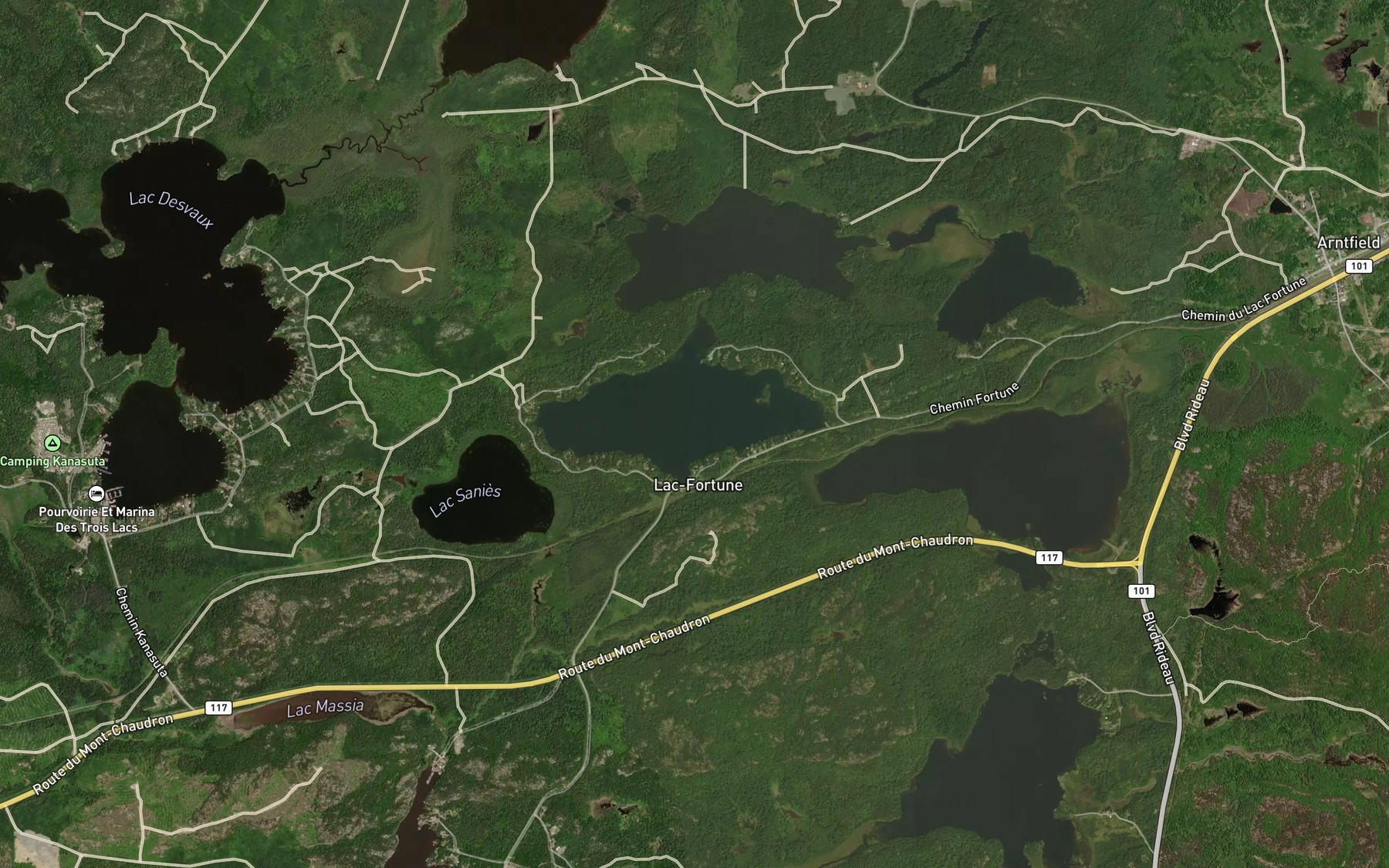 Satellite map of the Lac Fortune
