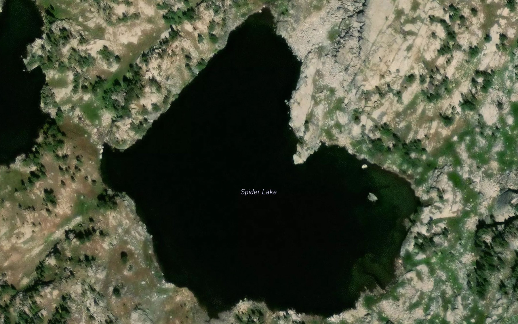Satellite map of the Spider Lake