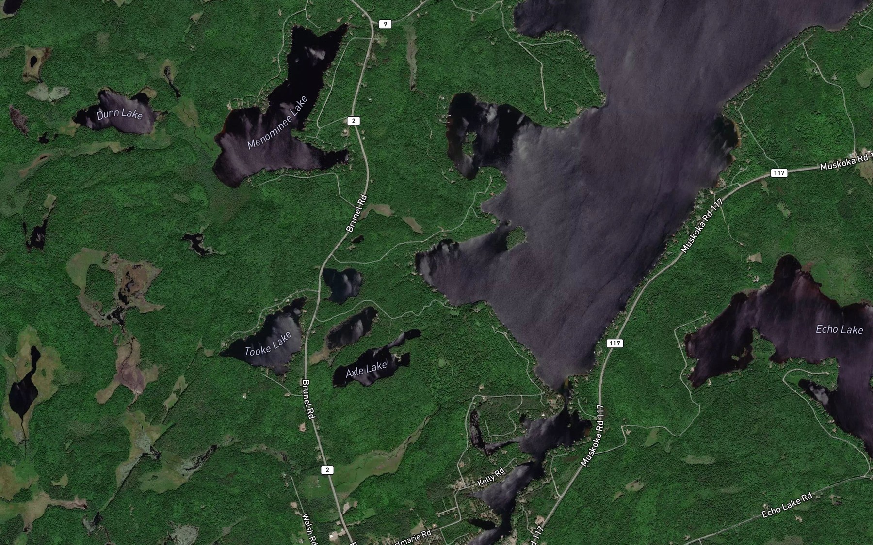 Satellite map of the Burnt Island Bay