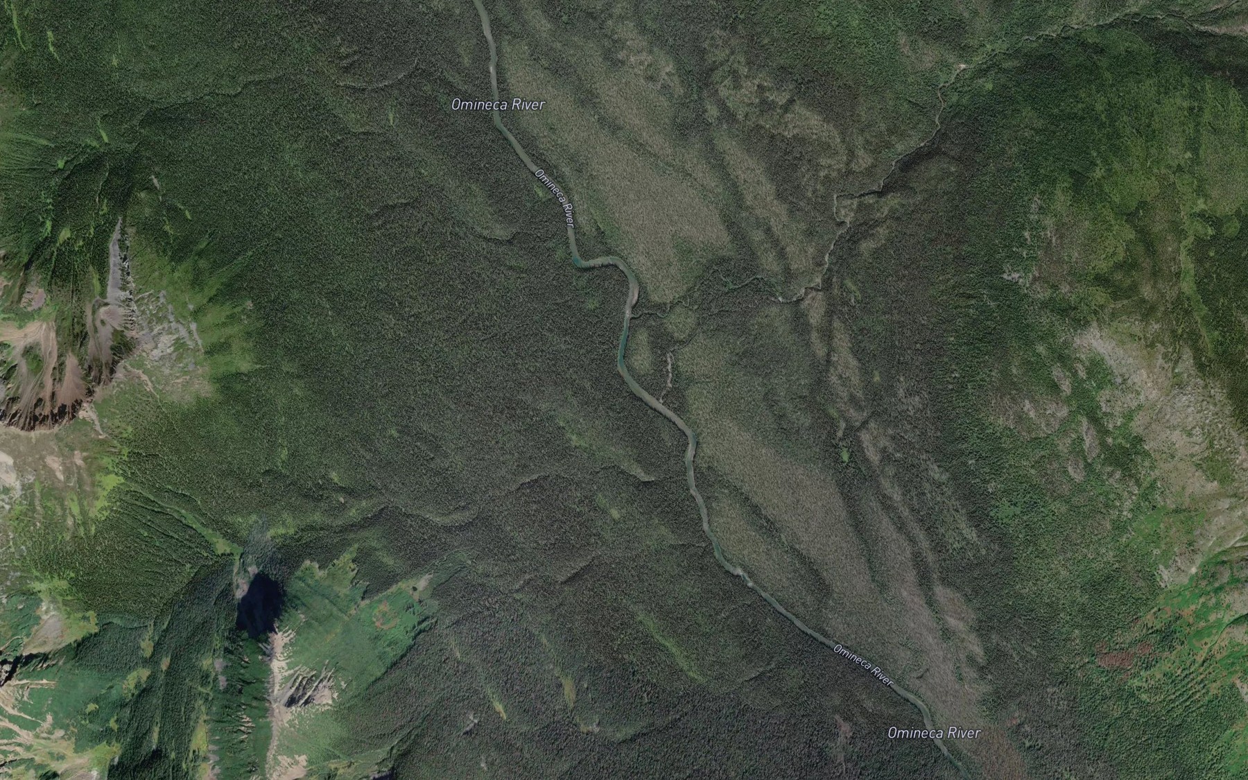 Satellite map of the Detni Creek