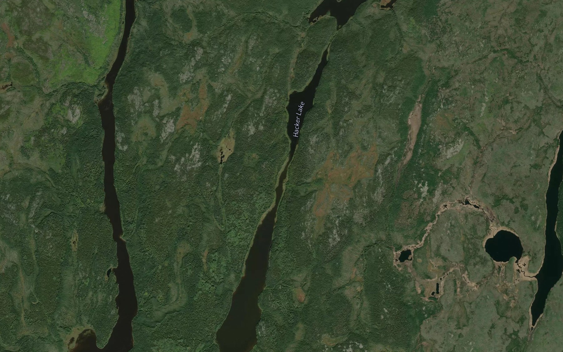 Satellite map of the Hacker Lake