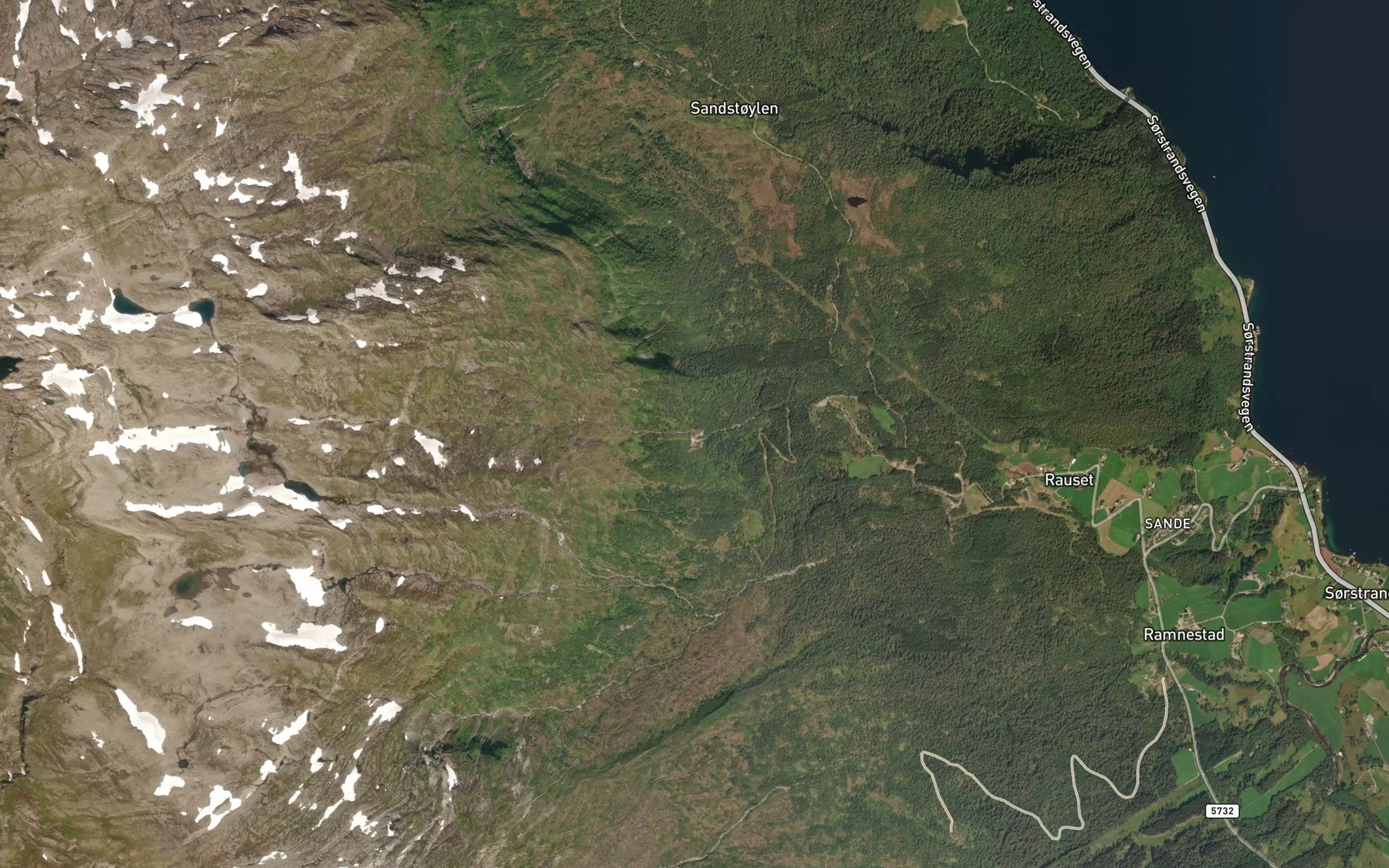Satellite map of the Daufossen