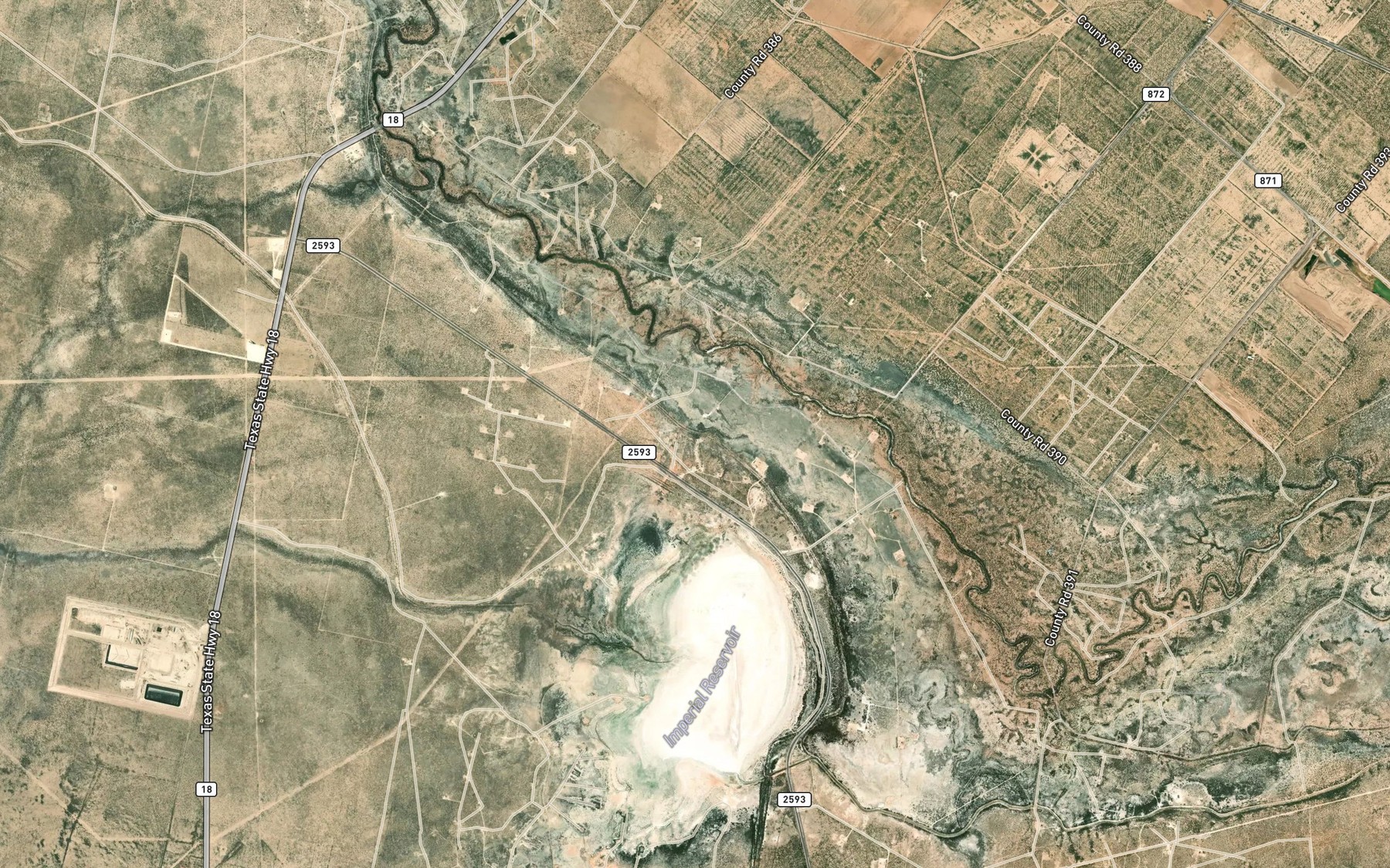 Satellite map of the Cut Around Canal
