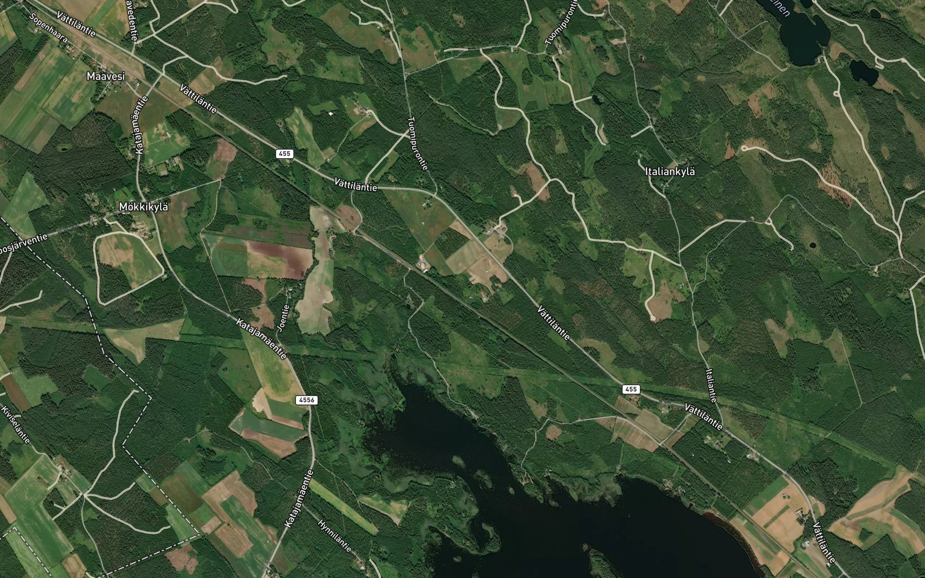 Satellite map of the Mustalampi