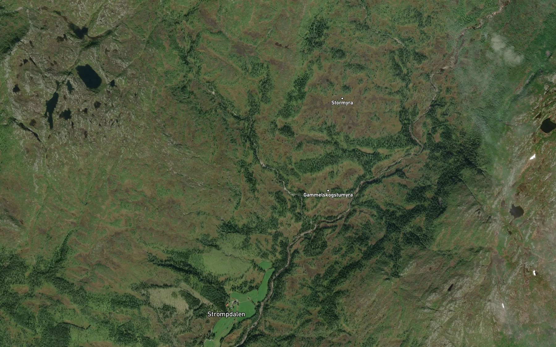 Satellite map of the Tverrelva