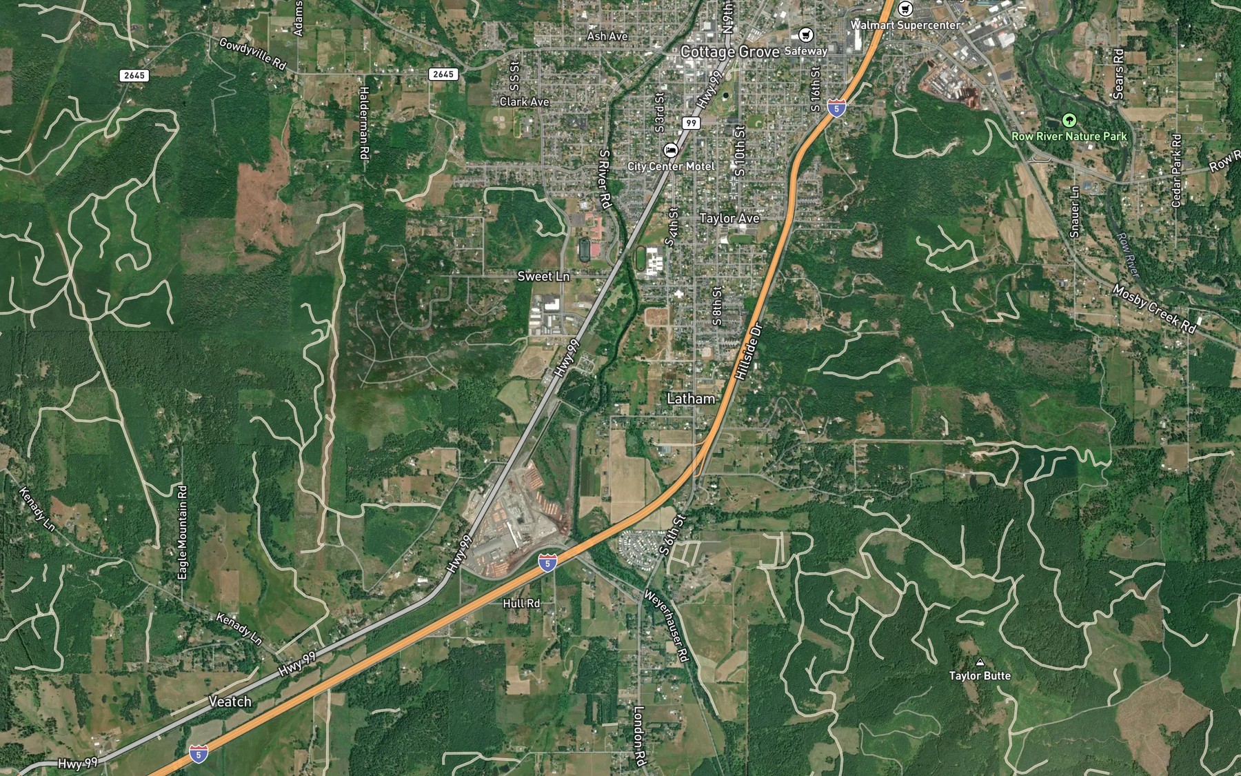 Satellite map of the Fishbird Lake Reservoir