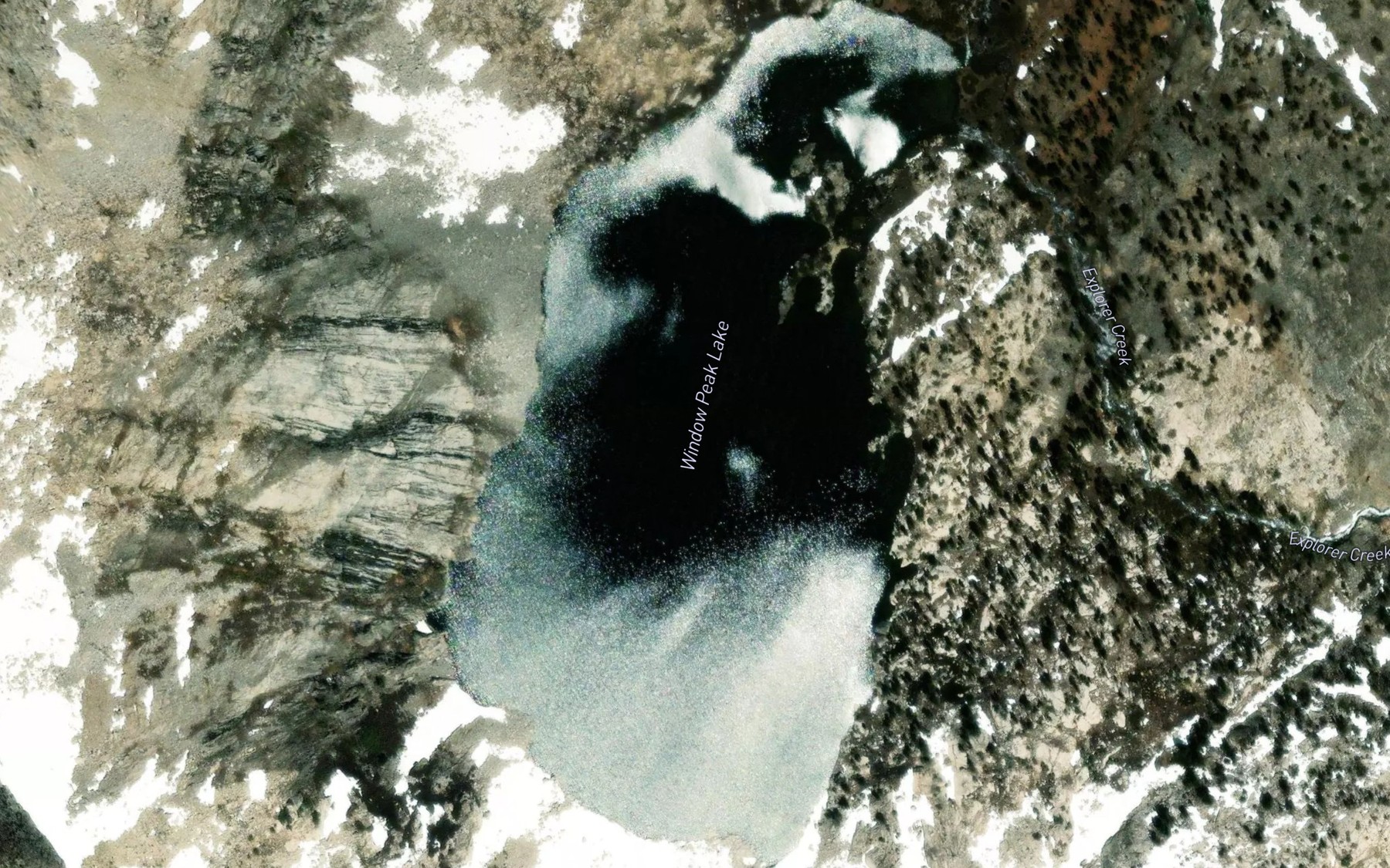 Satellite map of the Window Peak Lake