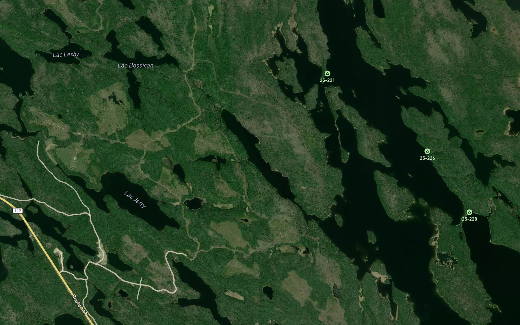 Satellite map of the Lac Caterpillar