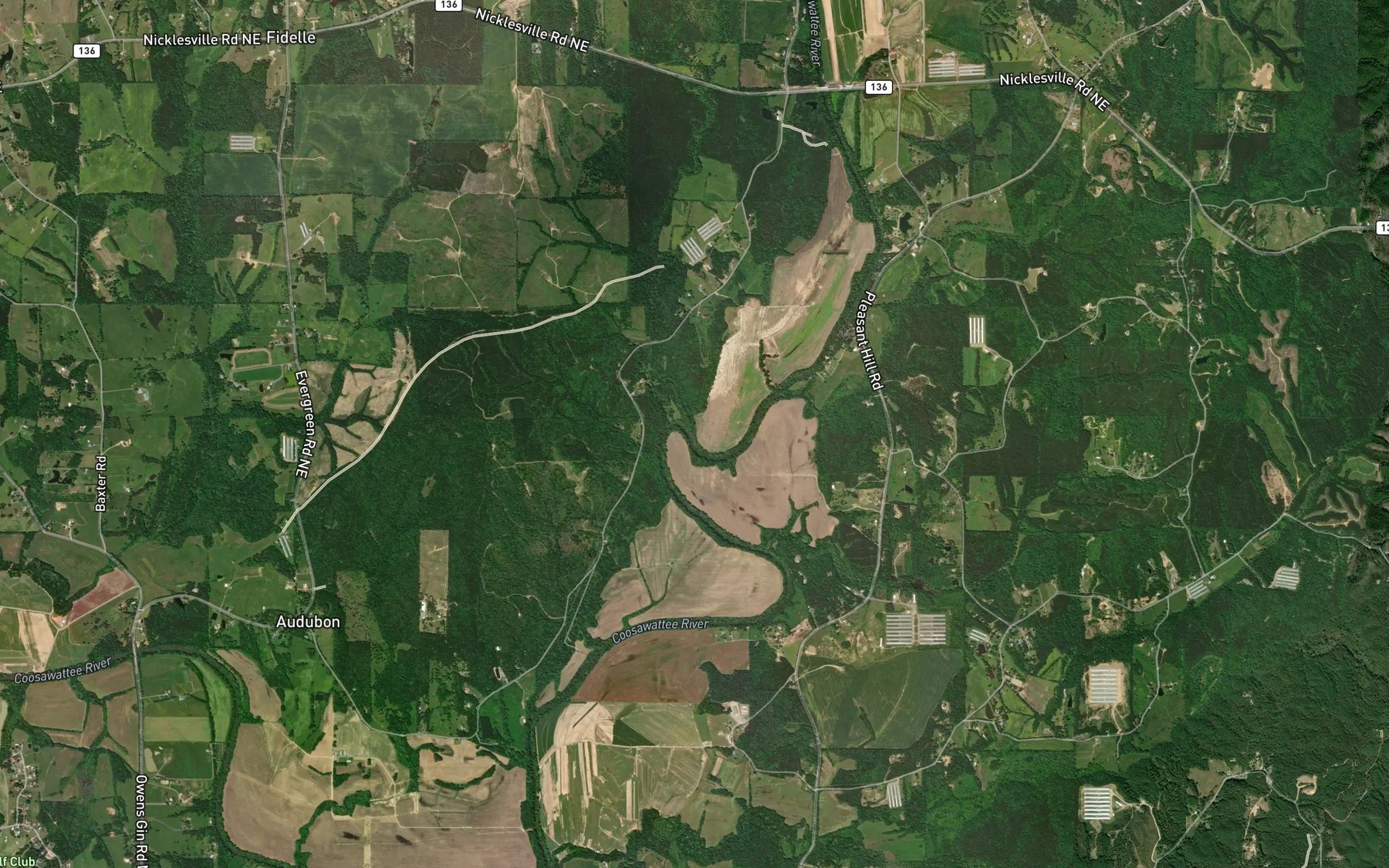 Satellite map of the Noblet Creek