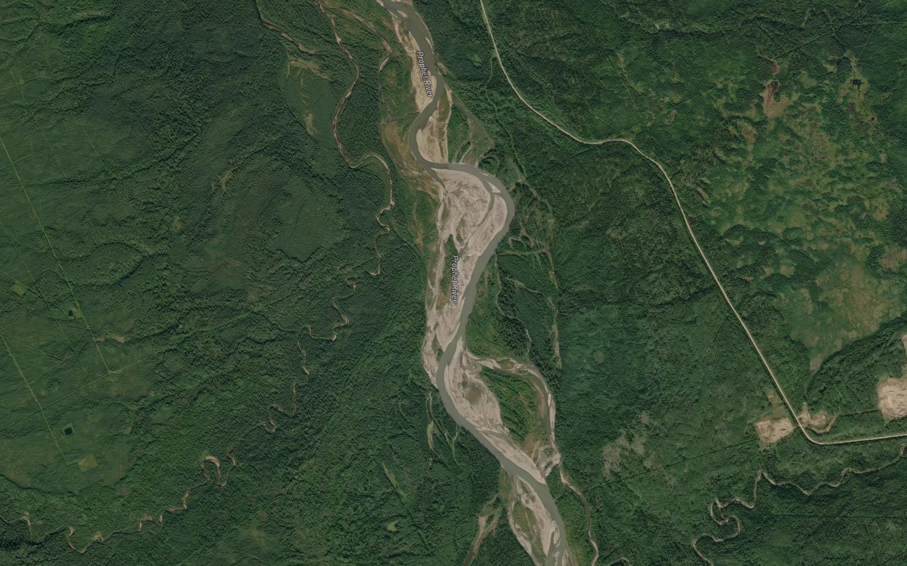 Satellite map of the Jackknife Creek