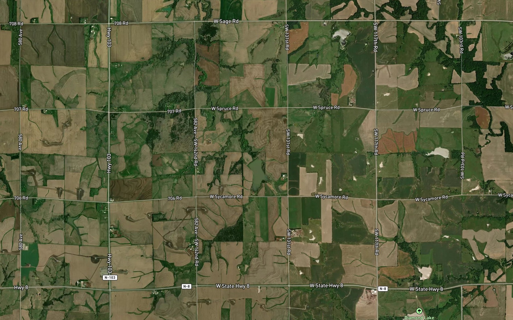 Satellite map of the Callan Lake