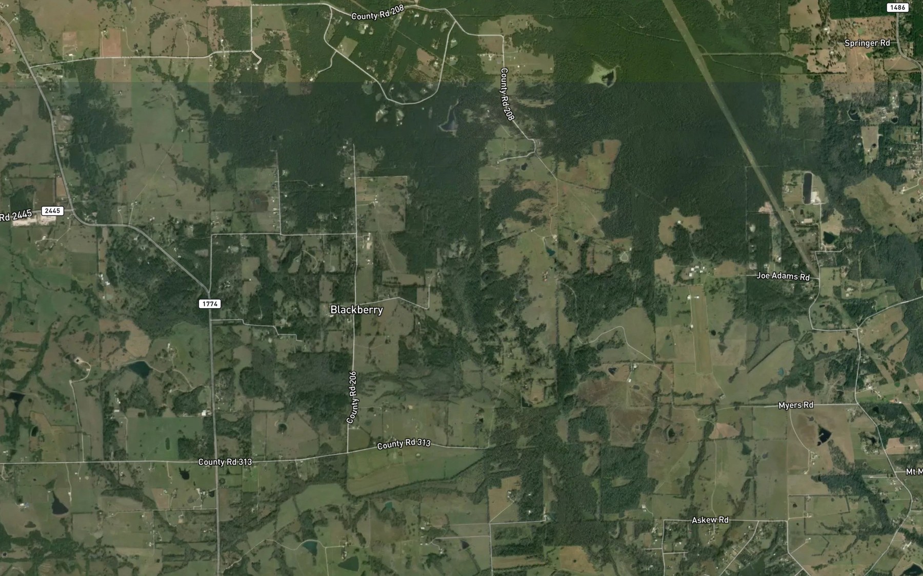 Satellite map of the Madden Branch