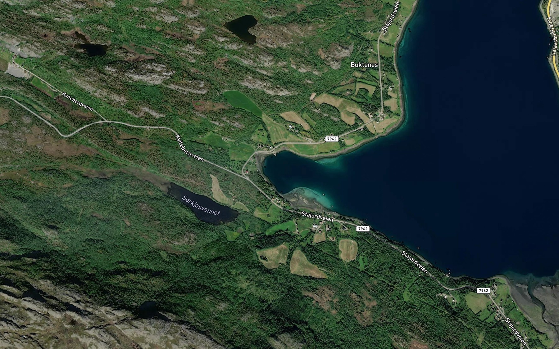 Satellite map of the Sorkjosen