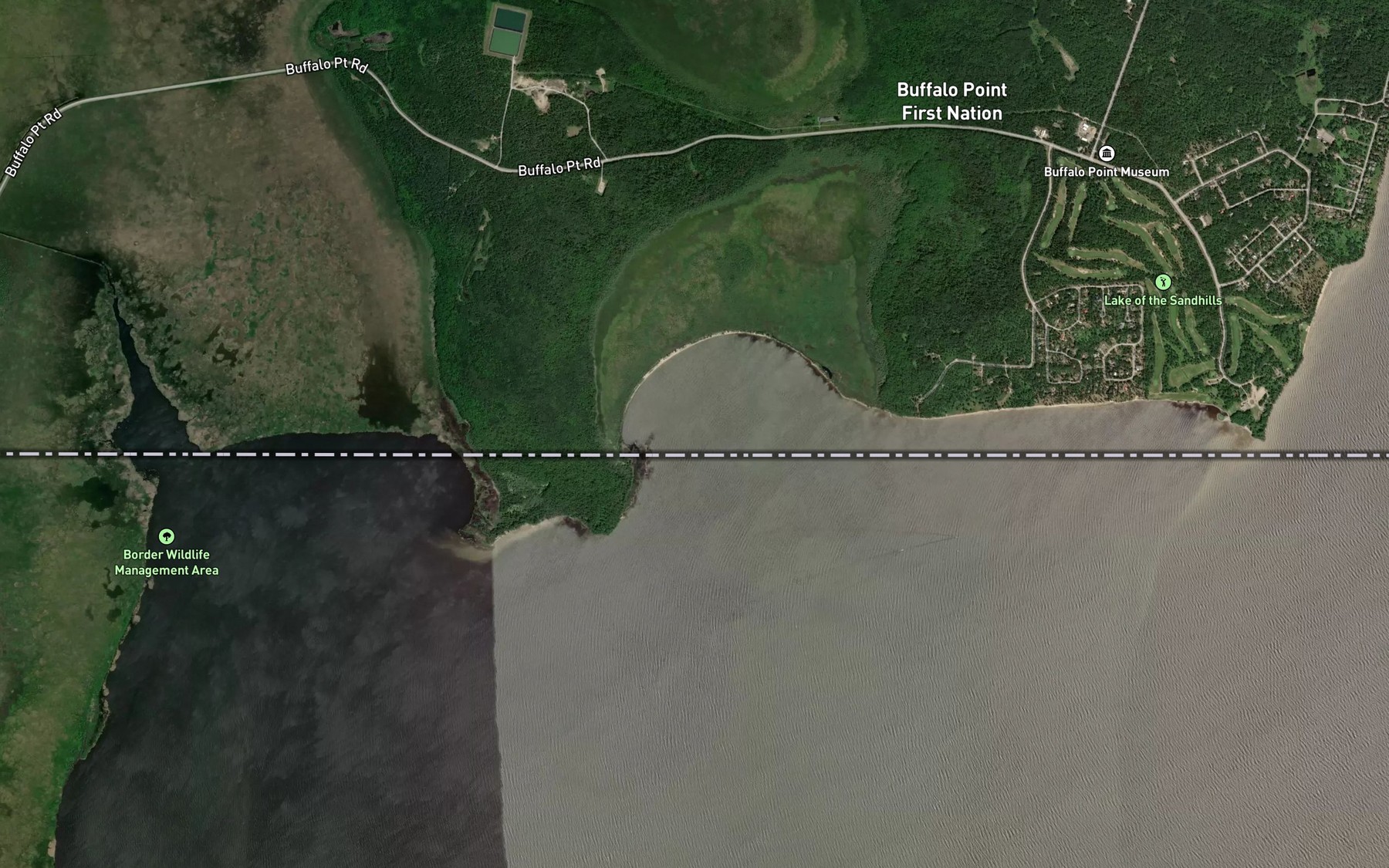 Satellite map of the Muskeg Bay