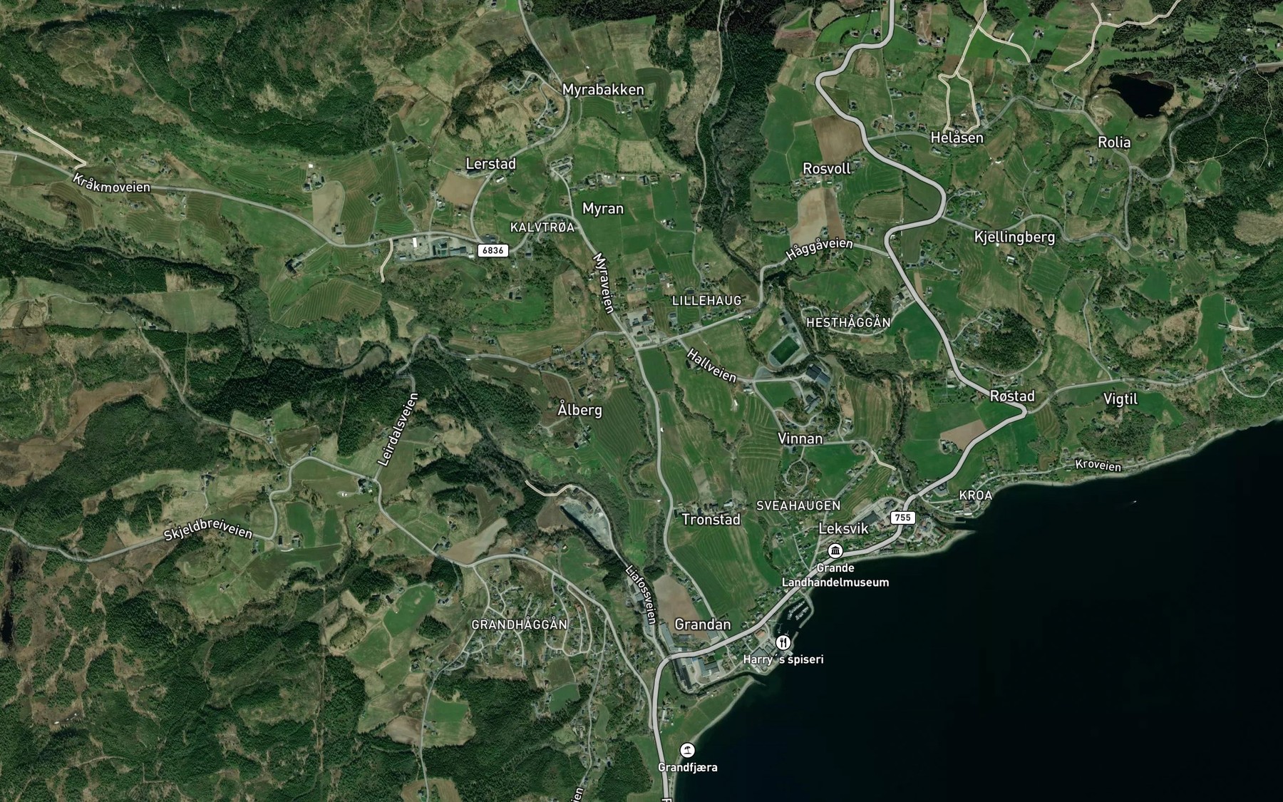 Satellite map of the Korsgatabekken