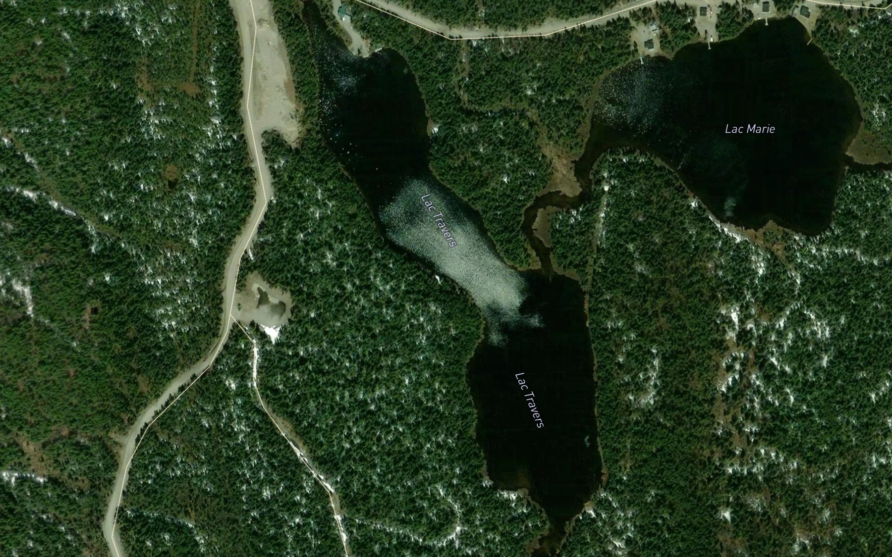 Satellite map of the Lac Travers